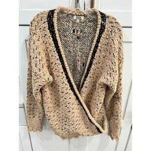 Gimmicks Buckle Sweater Women's Size‎ L Large Faux Wrap Textured Knit